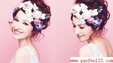 2014新娘发型图片 巧用花朵打造时尚新娘